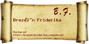 Brezán Friderika névjegykártya